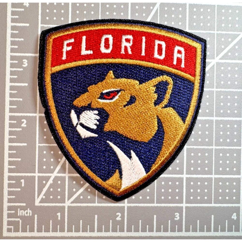 Florida Panthers NHL Team Logo Embroidered 3in Iron / Sew-On Patch - Picture 2 of 3